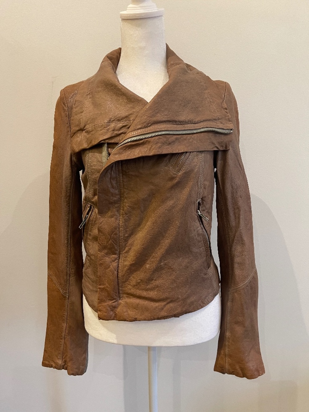 Cine Brown Leather Jacket - Size Small